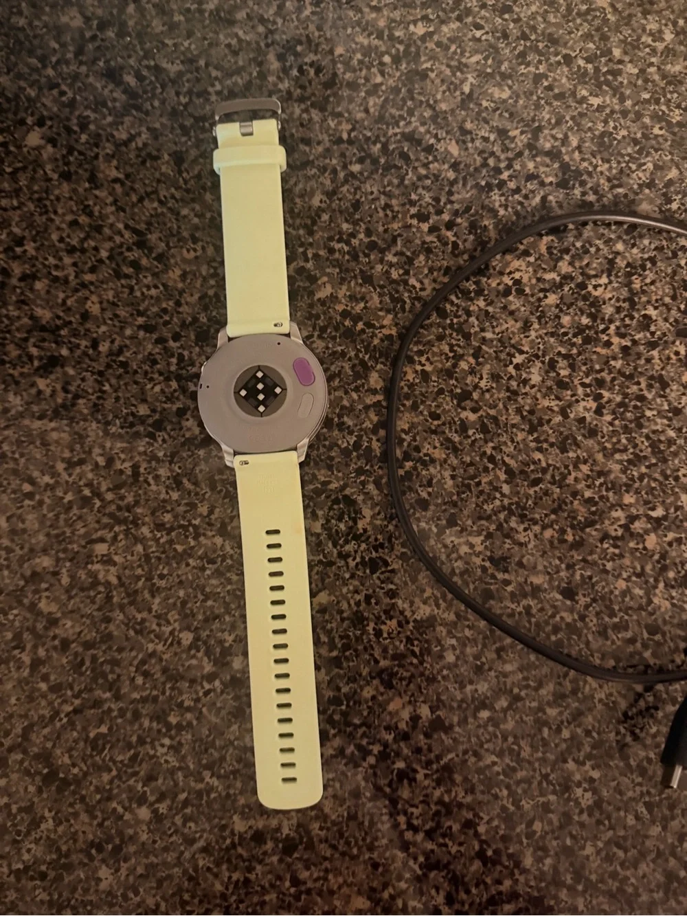 Yellow Silicone Smartwatch Band with Round Display